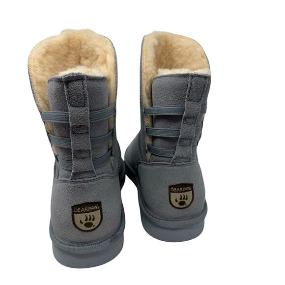 BEARPAW Kylee shaft slip on Suede Boot NeverWet Blue fog SZ 9 New - Picture 4 of 14